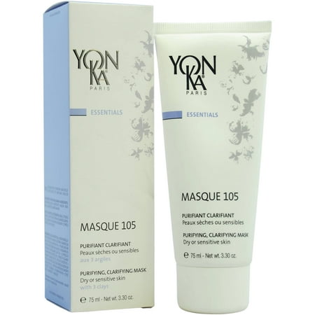 Yonka Essentials Dry or Sensitive Skin Purifying Clarifying Mask, Masque 105, 3.3