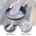 thumbnail image 4 of HengDidi Magic Dishwashing Gloves with Built-in Scrubber, Reusable Kitchen Cleaning Gloves for Pots/Utensils, Extra Long Cuff Latex-Free Household Gloves (4 Colors), 4 of 8