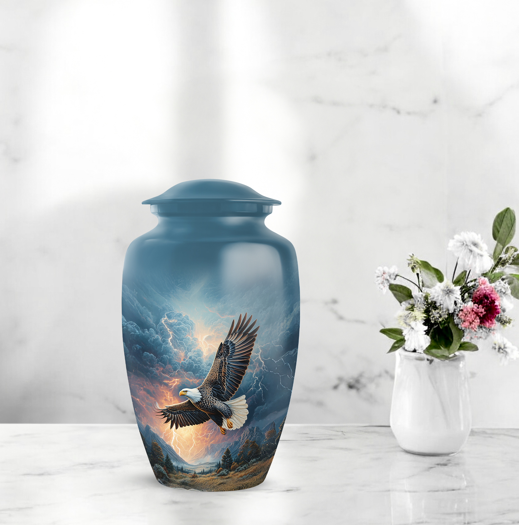 SABURIAL Eagle Urn - Large Burial Urn for Adult Human Ashes - Memorial Funeral Urns for Human Ashes Adult Female & Male - 10 Inch