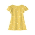 thumbnail image 4 of XADYUY Summer Dress for Girls Casual A-Line Ruffle Sleeve Tshirt Dresses Polka Dot Beach Crew Neck Swing Sundresses 7-8 Years,Yellow, 4 of 5