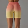 thumbnail image 4 of Rciityk Yellow Yoga Shorts for Women Tummys Control High Waist Biker Shorts Gradient Workout Butt Lifting Tights Women's Yoga Shorts, 4 of 7