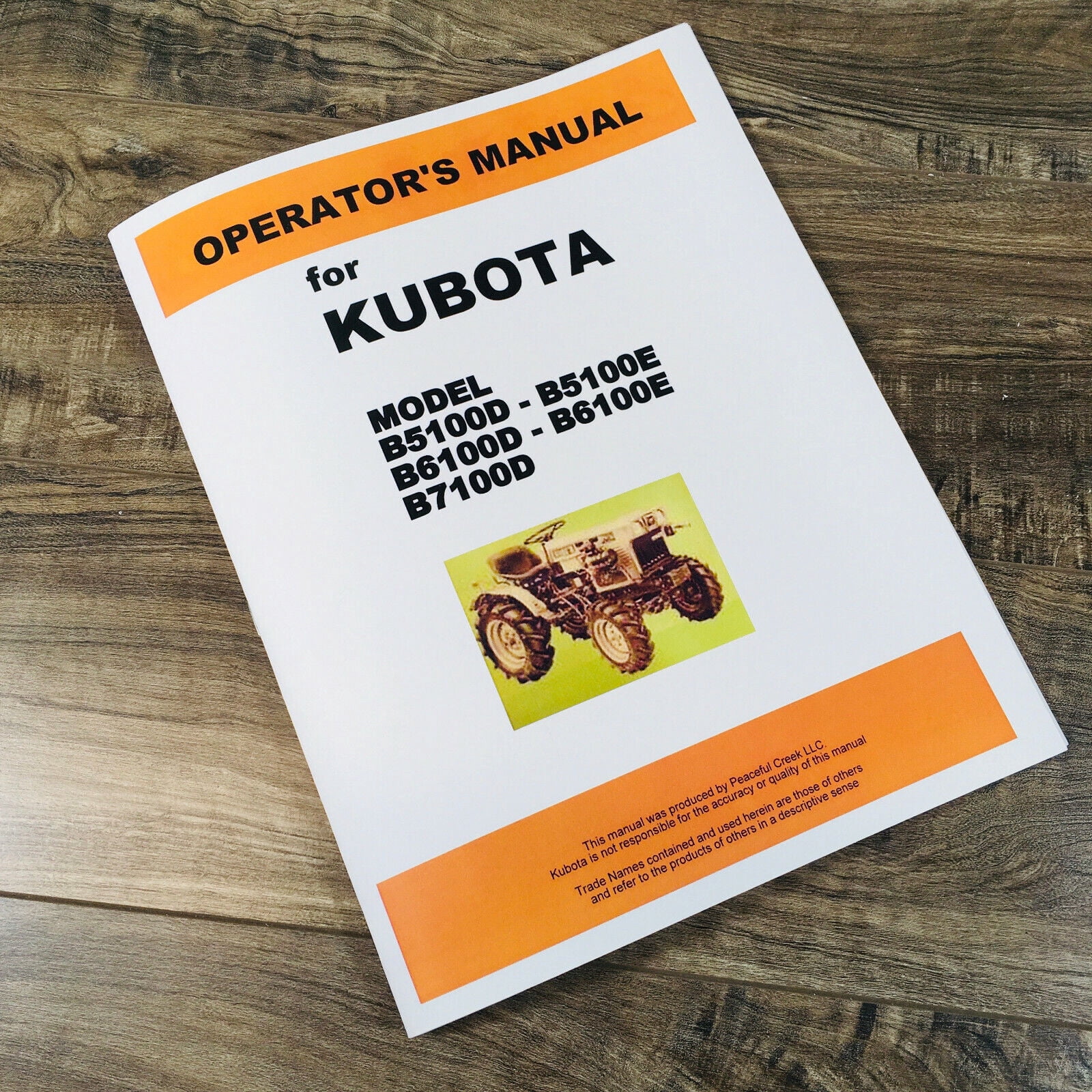 KUBOTA B5100 B6100 B7100 2wd + 4wd TRACTOR OPERATORS OWNERS MANUAL BOOK