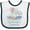 White and Navy, variant on Inktastic My Grandma Loves Me Cute Elephants Clouds Moon and Stars Boys or Girls Baby Bib