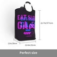 thumbnail image 3 of XMXT Large Collapsible Laundry Hamper, Eat Sleep Game Print Design Pattern Laundry Basket with Aluminum Handle, 50L, 3 of 7
