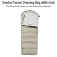 thumbnail image 3 of 0 Degrees Cold Resistant Double Persons Sleeping Bag with Left Right Zippers,  Shaping Cotton, 210T Chunya Fabric, Breathable & Soft & , for Camping, Split  Use for, 3 of 6