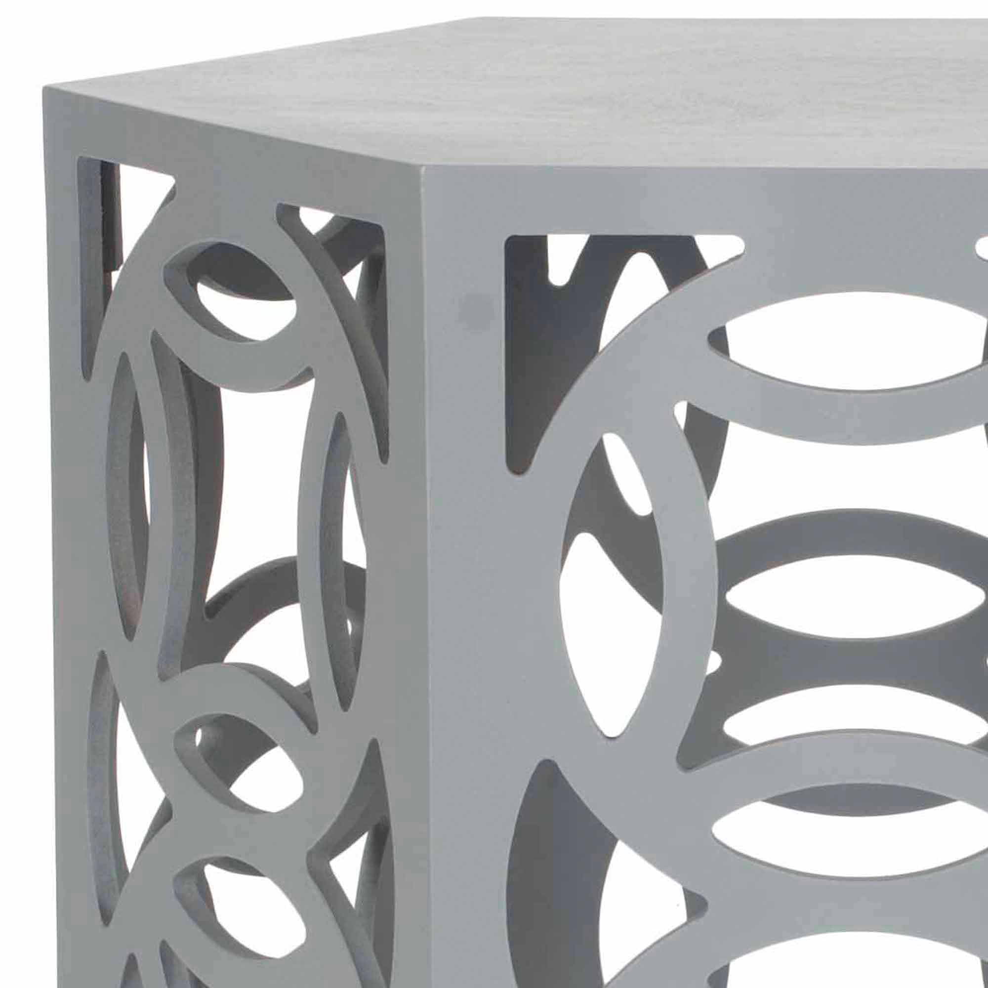 SAFAVIEH Natanya Geometric Hexagon Side Table, Pearl Blue Grey
