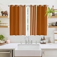 thumbnail image 2 of Burnt Orange White Stripe Kitchen Curtains 63 Inch Length, Modern Rustic Vertical Striped Grommet Top Bedroom Living Room Curtains, Light Filtering Cafe Curtain Drapes 2 Panels Set 104''x63'', 2 of 9