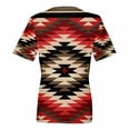 thumbnail image 3 of TQWQT Short Sleeve Shirts for Women Causal V Neck Western Aztec T Shirt Summer Loose Fit Ethnic Print Graphic Tees, 3 of 5