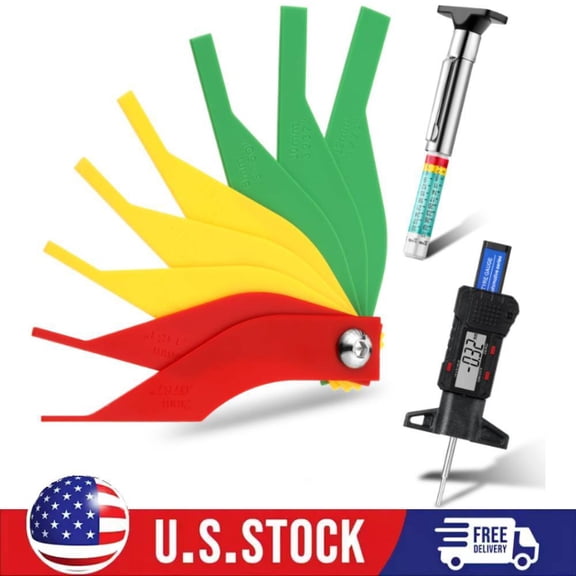 3pcs Tire Tread Depth Gauge Tool Digital Automotive Truck Brake Lining Thickness