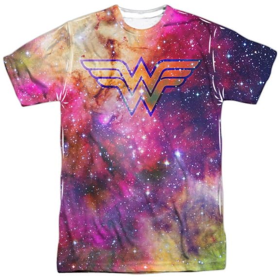 Justice League Wonder Galaxy Unisex Adult Front Only Sublimated T Shirt for Men and Women, 3X-Large