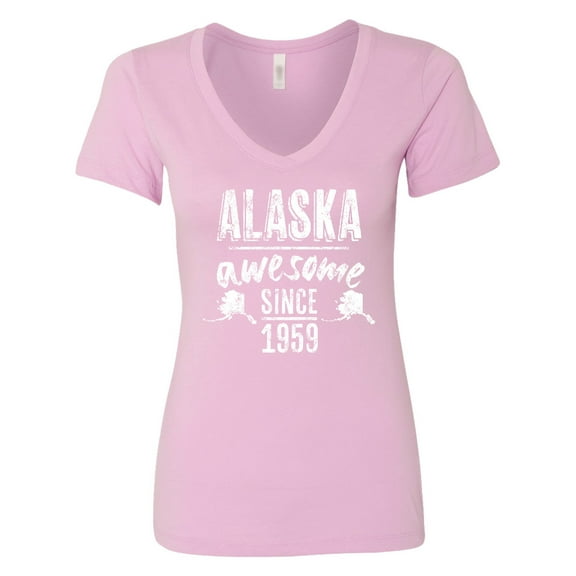 Inktastic Alaska Awesome Since 1959 Women's V-Neck T-Shirt
