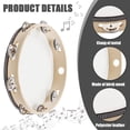 thumbnail image 2 of PULMCheerger Metal Curling Tambourine, Wood, Musical Gift for Church, and Party, 10.63" x 10.63" x 2.76", 2 of 8