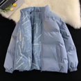 thumbnail image 3 of Abrigo cálido y grueso de invierno Harajuku 2022 para hombre y mujer, chaqueta holgada con relleno de algodón de gran tamaño con estampado de letras de doble cara, 3 of 4