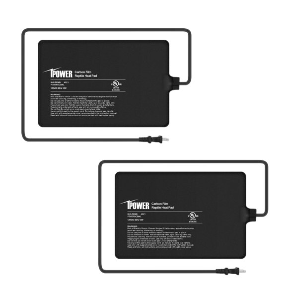 iPower 8X12 Inch 16W Under Tank Heater Warmer 30-40 Gallon Terrarium Heat Mat for Amphibian Plant Box or Other Small Animals 2 Pack