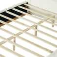 thumbnail image 6 of Christopher Knight Home Modern Queen Bed Frame with Elegant Striped Fabric Upholstered, Beige, 6 of 10