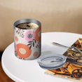thumbnail image 3 of Floral 12oz Stainless Steel Coffee Mug – Double-Wall Insulated Cup with Spill-Resistant Lid, 360° Full-Print Design, Keeps Drinks Hot & Cold for Home, Office, Travel,Thanksgiving,Christmas, Spring, 3 of 5