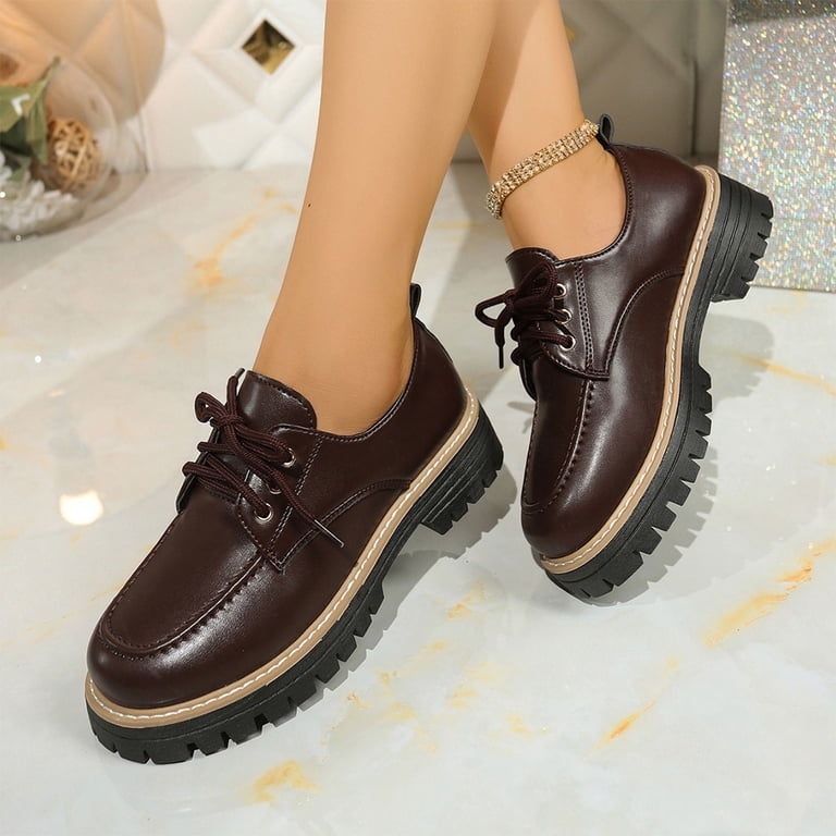 Brown Soft Pu Loafers With Rounded Toe And Lightweight  display picture 3