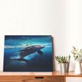 thumbnail image 4 of Gukieu Ice Blue Ocean Cute Dolphin Print Horizontal Canvas Decorative Painting 12x16 Inch Shrinkage Resistant Frame Hanging Home Wall Art Decor, 4 of 6