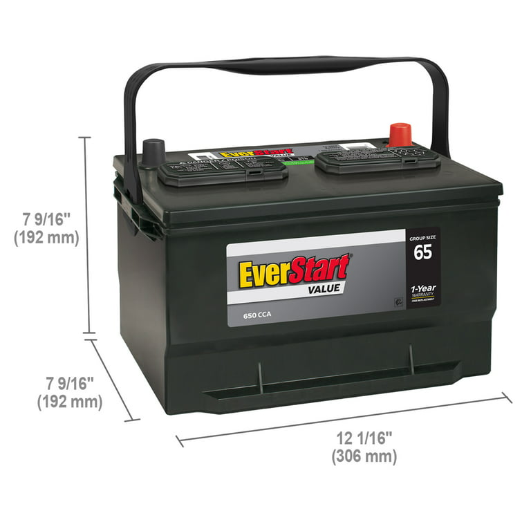 EverStart Value Lead Acid Automotive Battery, Group Size 65 12