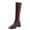 Wine, variant on Dasayo Women's Boots Mid-Calf Beige Dress Elegant Square Toe Block Heel Classic Faux Leather Boots Womens Shoes 36