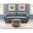 thumbnail image 5 of Pemberley Row Mango Wood and Hammered Metal Pewter Table Drum Shape Hidden Storage 22.5" Fully Assembled, 5 of 10