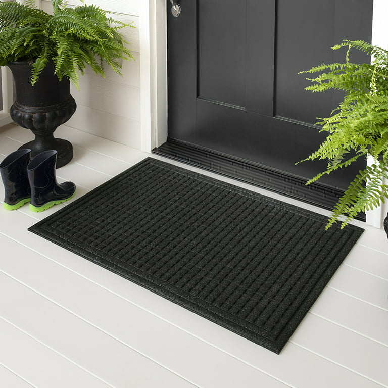Mohawk Home Waffle Grid Impression Onyx 36 in. x 48 in. Recycled