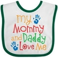 thumbnail image 3 of Inktastic Mommy and Daddy Love Me Boys or Girls Baby Bib, 3 of 4