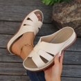 thumbnail image 4 of Karight Women's Fashion Casual Summer One-Line Hollow Fish Mouth Wedge Heel Casual Outdoor Sandals, 4 of 7