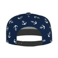 thumbnail image 4 of Daiia Nautical Themed Simple Anchors print Flat Bill Hats Flat Brim Trucker Cap Baseball Cap Adjustable Classic Low Profile Hat Unconstructed Plain Cap, 4 of 9
