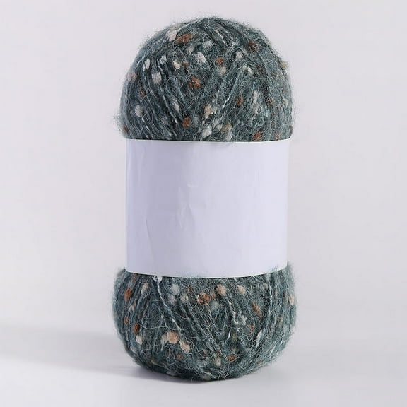 XmhyTop 100g Colorful Dots Mohair Yarns Soft Thread DIY Hand Knitted Crochet Woven for Scarf Shawl Crafts，Olive Green