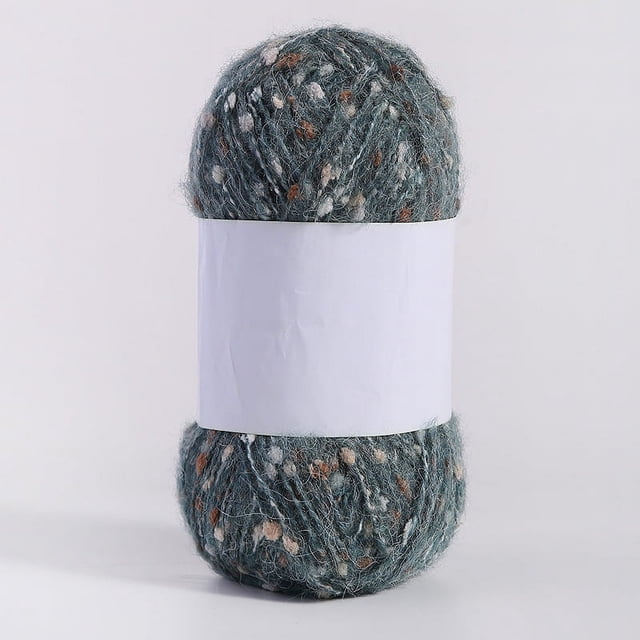 Zhuge Rollo de 50 g de hilos de mohair con puntos de colores, hilo suave para tejer a mano, crochet, para bufandas, chales y manualidades, color verde oliva