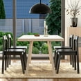 thumbnail image 4 of EYYTHUNG Farmhouse Wood Mid-Century Adult Dining Side Chairs, Black (Set of 4), 4 of 6
