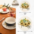 thumbnail image 3 of SKYSONIC Pumpkin Cart Pot Holders Trivets, 2 Pcs Heat Resistant Trivets,Watercolor Sunflowers Cotton Thread Weave Mats for Hot Pads Pans Pot Bowl Teapot for Kitchen Decor, 3 of 7