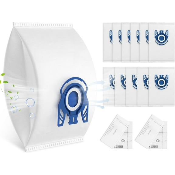 UniVerse 12 Pack 3D Airclean GN Vacuum Bags Compatible with Miele Classic C1, Complete C1, Complete C2, Complete C3, S227 S240, S270, S400, S2, S5, S8 Series Canister Vacuum Cleaner