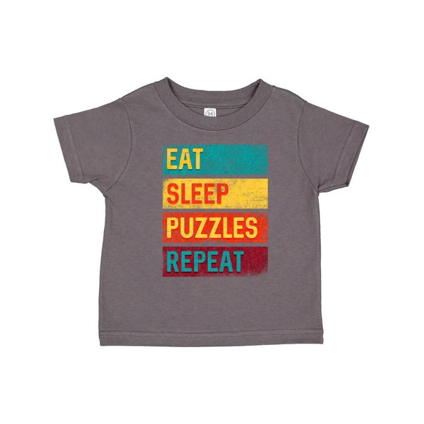 Inktastic Eat Sleep Puzzles Repeat Toddler Short Sleeve T Shirt Unisex Charcoal 4t Walmart Com Walmart Com