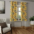 thumbnail image 2 of Ambesonne Sunflower Grommet Curtain, Vintage Floral Summer Art, 50"x120", Mustard Purple and Sea Green, 2 of 5