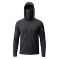 thumbnail image 3 of UPF 50+ Sun Protection Hooded Shirt for Men Long Sleeve Uv Protection Shirts with Zip Pockets Quick Dry Hooded Hoodie Shirt with Mask Casual Summer Lightweight Athletic Workout Blouses,Dark Gray S, 3 of 6