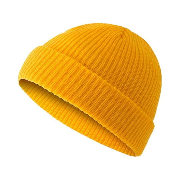 Women Men Beanie Hat, Fashion Casual Solid Color Soft Skin-friendly Elastic Knitted Woolen Winter Head Warm Brimless Cuff Skullcap