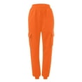 thumbnail image 3 of felwors Womens Cargo Sweatpants 2025 Fall Fashion Baggy Comfy Casual Oversized Fleece Joggers with Pockets Y2k Clothes Orange, XL, 3 of 3