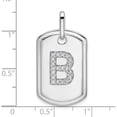 thumbnail image 4 of 14K White Gold Diamond Initial B Dog Tag Charm (Width 17.76) - Jbsp, 4 of 5