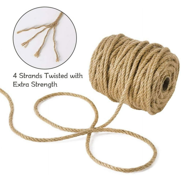 Tenn Well 5mm Jute Rope, 100 Feet 4Ply Twisted Heavy Duty and