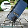 thumbnail image 3 of Entronix Wallet Case for Apple iPhone 12 Mini Leather Wallet Card Holder Case, Built In Kickstand with 6 Card Slots Holder for Apple iPhone 12 Mini, Navy, 3 of 6