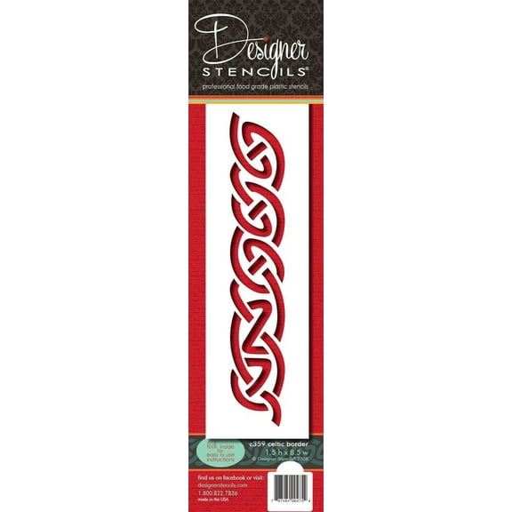 Designer Stencils Celtic Border Cake Stencils, Beige/semi-transparent