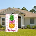 thumbnail image 2 of Amhnf Welcome Pineapple With Pink Bow On Polka Dot Background Garden Flag For Home Outdoor Garden Yard Decor 12x18 inch, 2 of 5