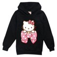thumbnail image 3 of Hello Kitty nueva ropa para niños de algodón puro Color sólido estampado de dibujos animados Sudadera con capucha niñas moda Tops de manga larga para niños, 3 of 5