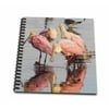 3dRose Roseate Spoonbills, Ajaia ajaja, feeding group - Mini Notepad, 4 by 4-inch
