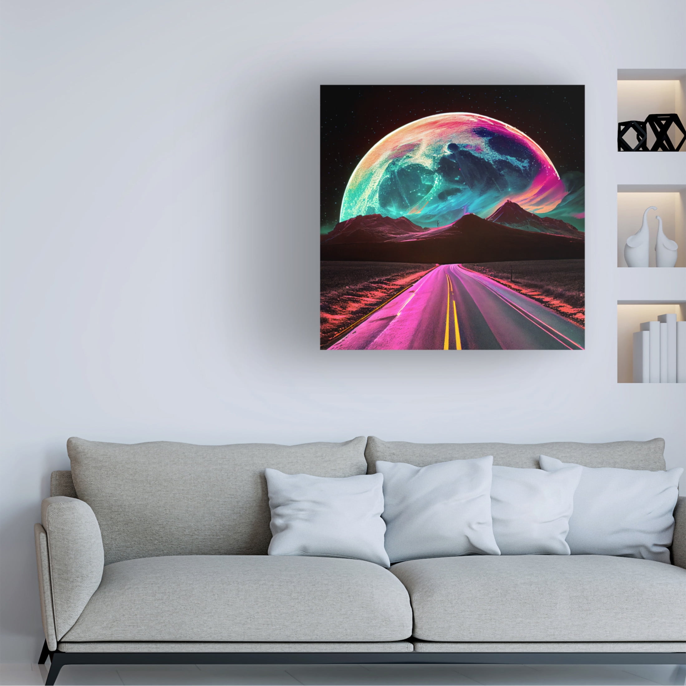 Canvas Wall Art - Sasha 'End of the Road I' Wall Art for Living Room, Bedroom, or Office Décor by Trademark Fine Art - 14 x 14 Inches