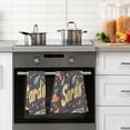 thumbnail image 4 of Yayeee 100% Cotton Hand Towels for Bathroom 16" x 28" Soft Absorbent Kitchen Towel, Black Sardines Pattern, 4 of 7