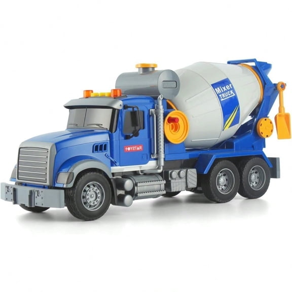 Toddler Trucks Toys for Boys Age 1-3 3-5,Big Cement Mixer Truck/Large Crane Truck with Lights and Sounds,Kids Boy Toys Christmas Birthday Gift Car