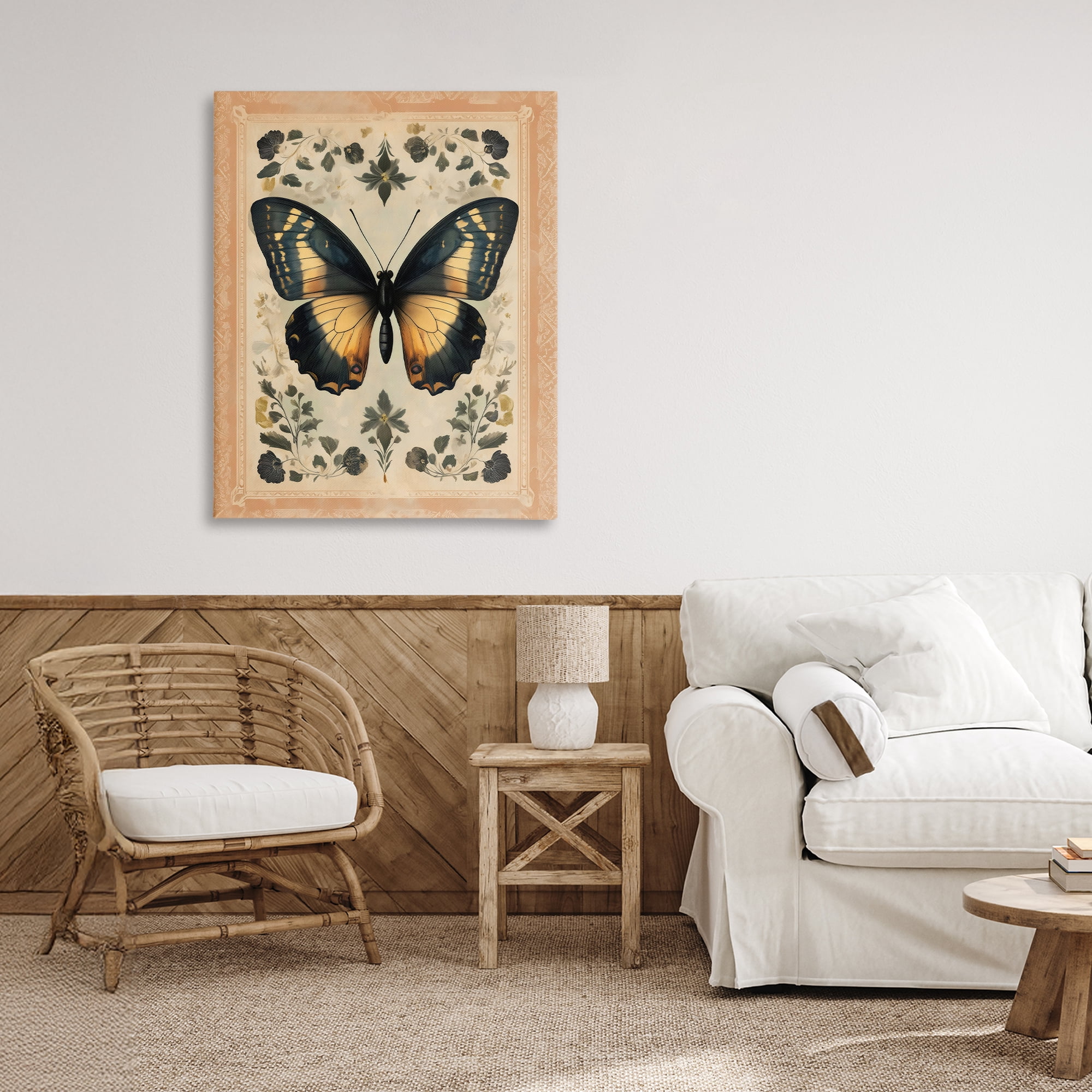 Stupell Industries Vintage Butterfly Botanical Illustration Canvas Wall Art, design by Arlington Prints